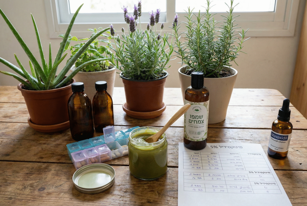 טיפולים אלטרנטיביים מול תרופתיים ורפואיים לשיער. אילוסטרציה.